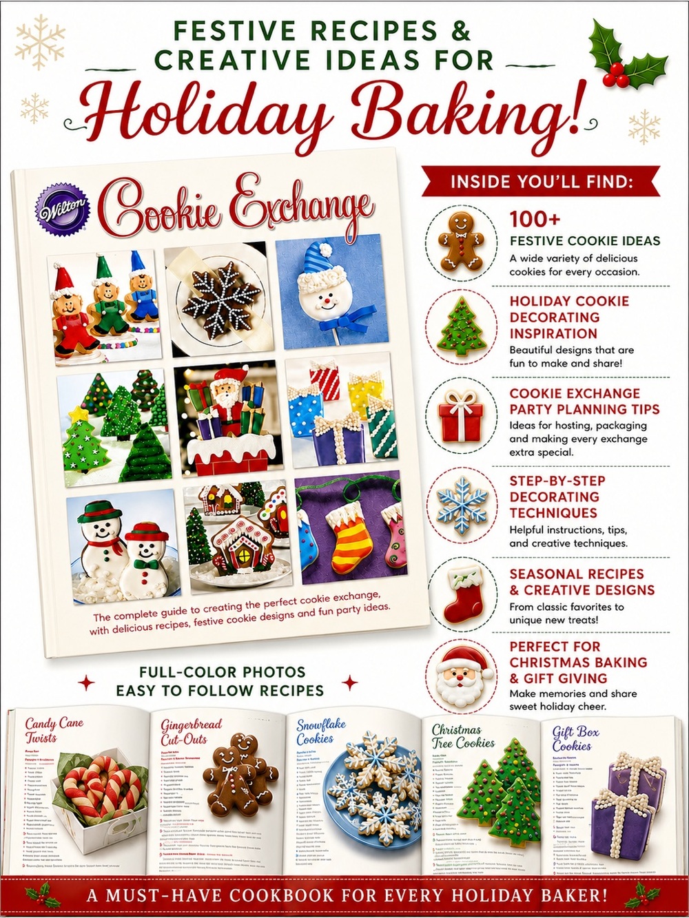 Wilton Cookie Exchange Cookbook Christmas Cookie Recipes Holiday Baking Book